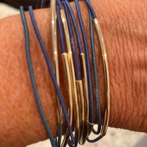 Bracelets - blue and gold - very thin like material